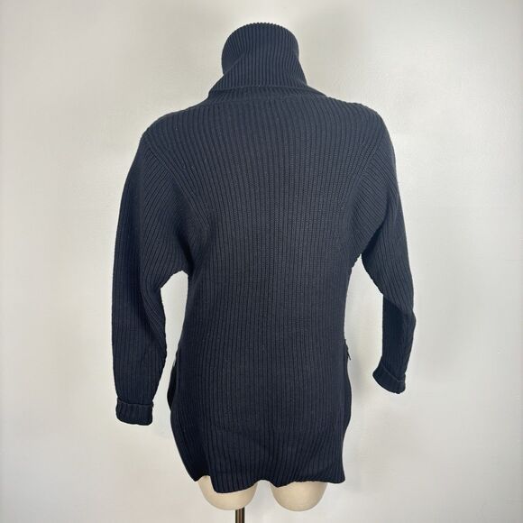 Banana Republic Womens XS Black Cotton Nylon Turtleneck Sweater Side Zippers - Picture 5 of 8